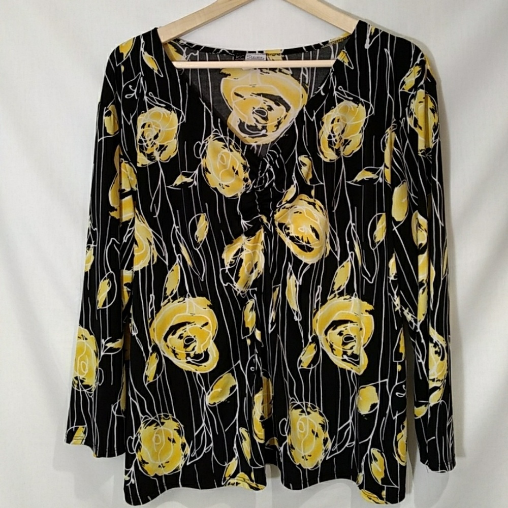 KC Stevens Women's Knit Top long sleeve size 2X